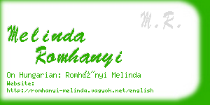 melinda romhanyi business card